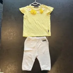 値下げ！moujonjon ムージョンジョン　お花tシャツ白パンツセットアップ