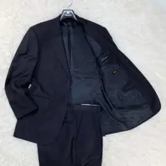 ドーメル　ビジネススーツ　セットアップ　上下セット　濃紺　高級生地