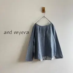 and myera マーガレット刺繍綿麻ブラウスK90