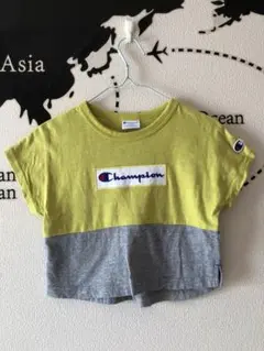 Champion クロップドTシャツ 90サイズ グリーン/グレー