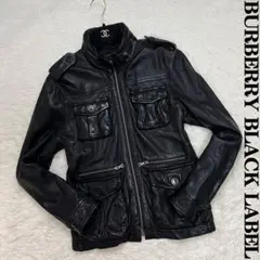極美品♡Lサイズ♡バーバリーブラックレーベル ラムレザー ライダースジャケット
