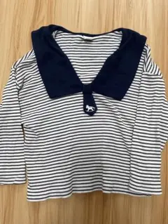 cottoli コトリ ボーダー襟付きカットソー サイズ110