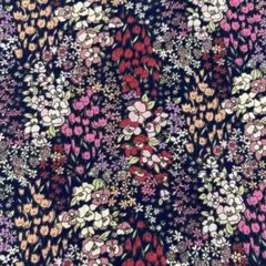 花柄 綿ローン ネイビー 3m