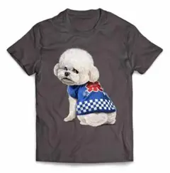 ビションフリーゼ 犬 いぬ 法被 夏祭り花火Tシャツ
