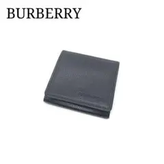 ☆極美品☆BURBERRY 無地 コインケース(ブラック、ノバチェック)