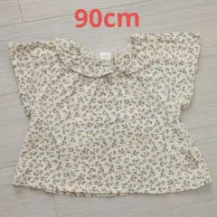 【tete a tete】花柄フリル襟半袖トップス 90 女の子