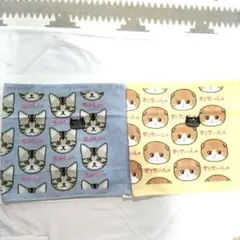 新品猫の顔フェイスタオルセット２点