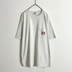 フルーツオブザルーム　半袖Tシャツ　刺繍ロゴ　ポケット　白　ホワイト　Lサイズ