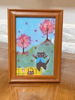 アクリル画「お花見」