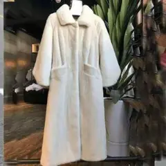 ファッションミドル丈ファーコートルーズ