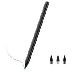 iPad 超高感度 ペンシル 極細 スタイラスペン タッチペン 充電式 ブラック