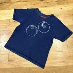 【powder】✳︎下迫秀樹かわいいウサギさんモチーフ インディゴ染Tシャツ✳︎S