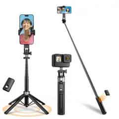 ✨自撮り棒 四脚安定モデル スマホスタンド コンパクト 軽量 耐久性アップ