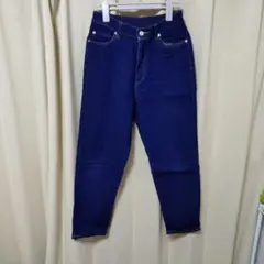 濃紺 デニムパンツ　クロップ丈　インディゴブルー