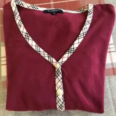 ワインレッド Vネック 長袖 トップス M