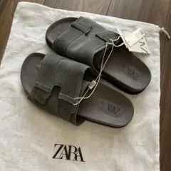 新品未使用⭐︎ZARA KIDS レザー スライドサンダル 22.5cm 35