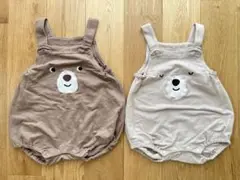 【美品】クマの顔ロンパース2点セット