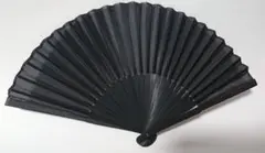 扇子 無地 ブラック 黒 収納ケース付き