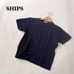 シップス Tシャツ 半袖 XL ネイビー ポケット綿