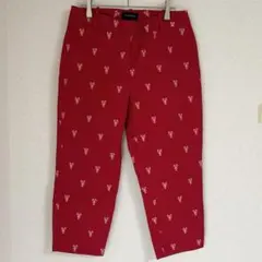 【8】TALBOTS ♡ タルボット ロブスター刺繍 クロップドパンツ レッド