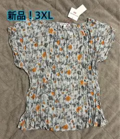 新品！UNIQLO イネス シフォンツイストプリーツブラウス半袖トップス 3XL
