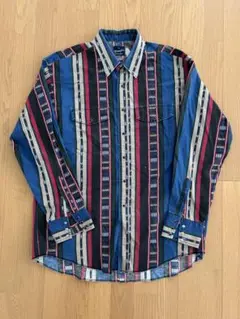 Wrangler ラングラー XL ストライプ柄 長袖シャツ