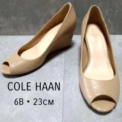 ✦美品✦COLE HAAN オープントゥウェッジヒール 6B　パイソン