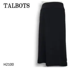 タルボット　TALBOTS　シンプルフレアスカート　ひざ丈　ストレッチ　S　黒