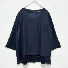 オーキディア◆ワールド 長袖ブラウス(XL)大きいサイズ 後ろチャック 日本製