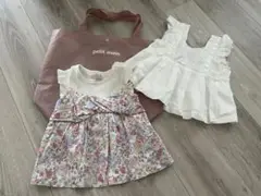 女の子　90サイズ　プティマイン　フリルチュニック　2点