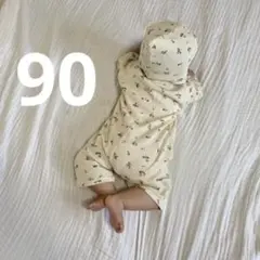 ワッフル　ロンパース　ルームウェア　90