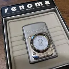 renoma PARIS オイルライター 時計付き シルバーカラー