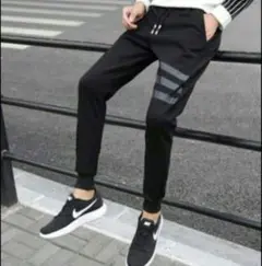 レディース　スエット　ナイロン　ブラック　長ズボン　お買い得　セール L