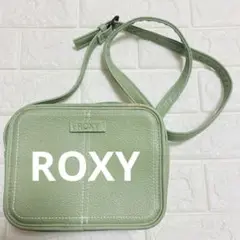 ROXY ショルダーバッグ 緑 グリーン ボックス型 PUレザー カバン