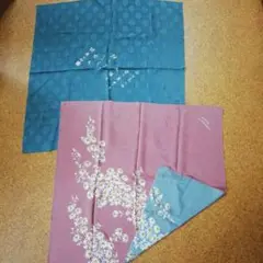 上品な色柄の風呂敷2枚　リバーシブル　菊の花
