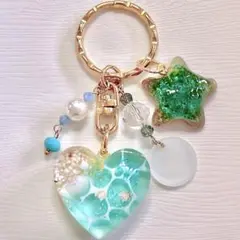 【No.36】レジン　キーホルダー　海レジン　マリン　夏　涼　砂浜　海岸　貝