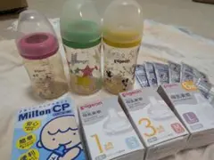 Pigeon 母乳実感　哺乳瓶3本＋乳首各サイズ＋ミルトン34錠