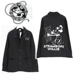 《ディズニー》新品 ビッグロゴ 蒸気船ウィリー カバーオール ユニセックス M