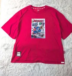 新品タグ付き　マーベル　ディズニー100　Tシャツ　ビッグプリント　赤　3L
