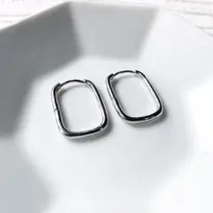 silver Rectangle simple pierce シルバーピアス