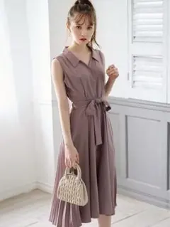 ノースリーブシャツワンピース