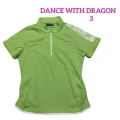 ⭐️ DANCE WITH DRAGON ハーフジップ　半袖ポロシャツ　黄緑 3