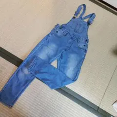 デニムブルー オーバーオール グローバルワーク　サイズ120〜130センチ