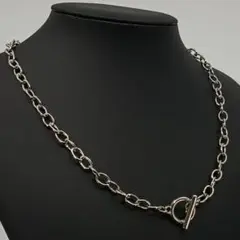 シルバー　銀　シンプル　トグル　ネックレス