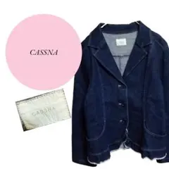 【CASSNA】テーラードジャケット♡高級感♡綿混♡ダメージ加工♡デニムブルー