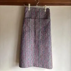 チベタンスカート　昭和着物生地　デッドストック
