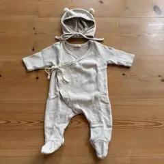 monbebe 2点セット　クマ耳ボンネット　ロンパース.