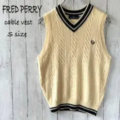 FRED PERRY フレッドペリー ニットベスト 生成り アイボリー