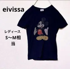 eivissa ミッキーマウス Tシャツ 半袖　レディース　S〜M相当　ビーズ