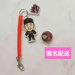 オリックス　夏の陣 　野口智哉　エアーくじ ゴム付きキーホルダー　ミニ缶バッジ